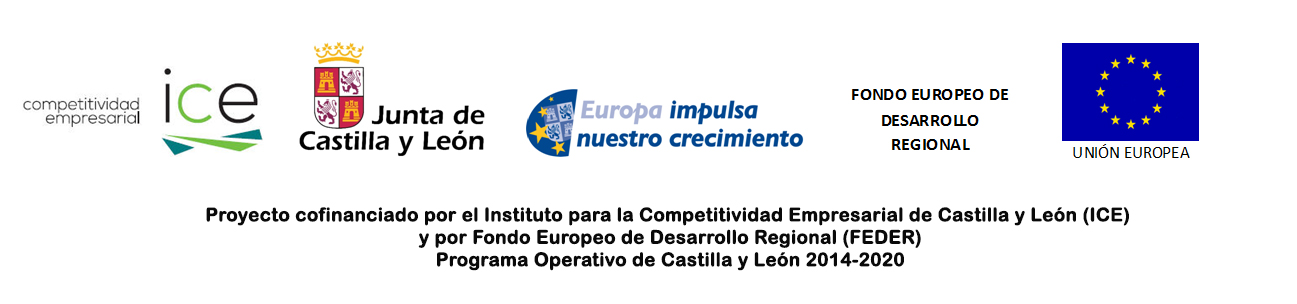 Proyecto cofinanciado por el instituto para la Competitividad Empresarial de Castilla y León (ICE) y por Fondo Europeo de Desarrollo Regional (FEDER) Programa Operativo de Castilla y León 2014-2020